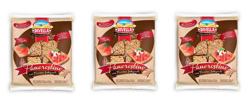 Divella Vollkornbrot 3x Divella Pancrostino con Farina Integrale Geröstetes Vollkornmehl Brot crouton 6 Portionen Brotersatz 250g 8005121219104
