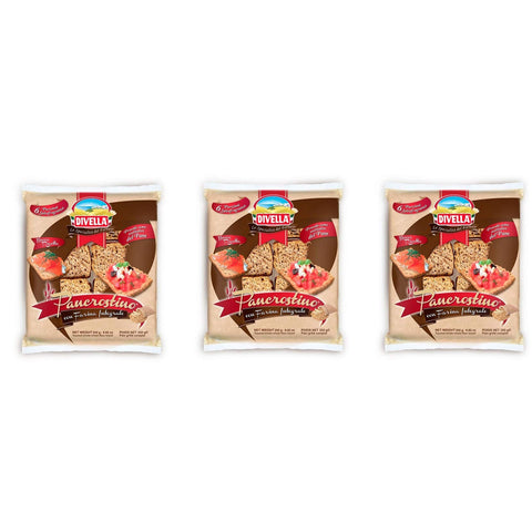 Divella Pancrostino con Farina Integrale Geröstetes Vollkornmehl Brot crouton Brotersatz 3x250g Original italienisch Gebäck