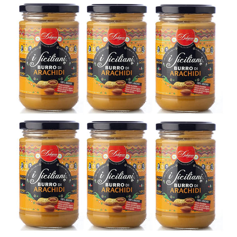 Dolgam I Siciliani Burro di Arachidi Erdnussbutter Sizilianische Spezialitäten 100 % Erdnüsse Glasgefäß von Streichfähige 6x 300g italienisch Original