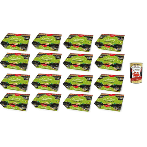 Dolgam Reiswaffeln Dolgam I Siciliani Granella di Pistacchio Das sizilianische Pistazien-Granella 16x100gr Original italienisch inkl. Italian Gourmet Polpa 400g 0