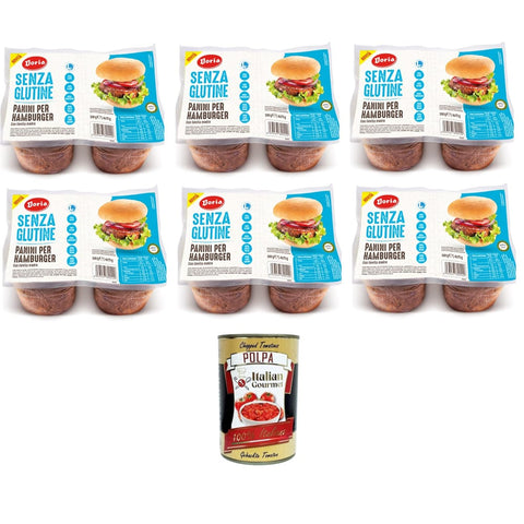 Doria Brötchen Doria Panini per Hamburger con lievito madre senza glutine Burger Panini mit glutenfreiem Sauerteig 6x300 g italienisch Original Trockenhefe 8033267890420