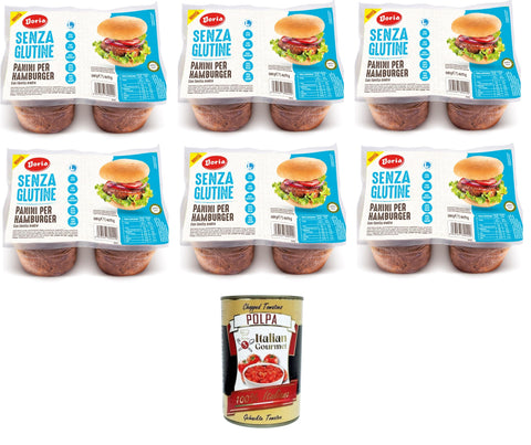 Doria Brötchen Doria Panini per Hamburger con lievito madre senza glutine Burger Panini mit glutenfreiem Sauerteig 6x300gr 8033267890420