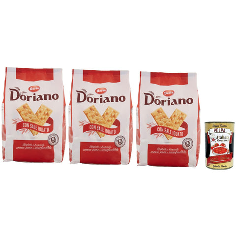 Doria Cracker Doriano con Sale Iodato, Crackers salati Salzgebäck gesalzen kekse gebäck 3x 700 g italienisch Original