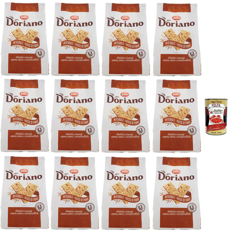 Doria Doriano Crackers Integrali Vollkorn Salzgebäck gesalzen kekse 12x700 g italienisch Original Snack + kostenlos polpa 400 g