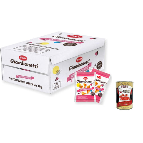 Doria Giambonetti Prosciutto, Herzhafter, im Ofen gebackener Schinkengeschmack, 20 Snack Packungen à 40 g italienisch Original
