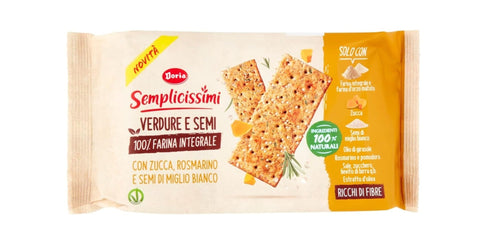 Doria Crackers 6x MHD 30/04/2026 Doria Semplicissimi Doria Crackers Zucca e Rosmarino e Semi di Miglio Bianco Cracker Kürbis und Rosmarin und 280g italienisch Original 8000605200777