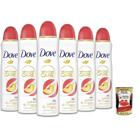 Dove Deo Spray Advanced Care Go Fresh Pfirsch, Mit feuchtigkeitsspendenden und empfindlichen Formel auf der Haut, ohne Alkohol, trockene Haut bis zu 72 Stunden