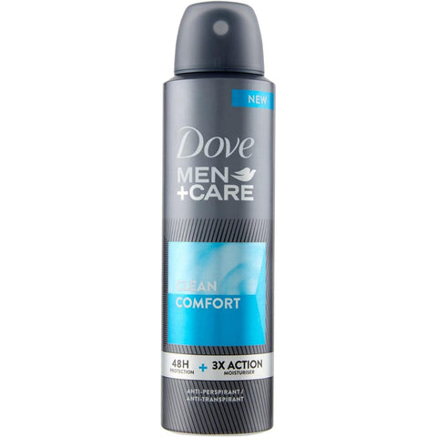 Dove Deo Men+Care Deodorant Spray Clean Comfort Deodorant für Männer Antitranspirant Alkoholfrei 48 Stunden Schutz, 150 ml italienisch Original
