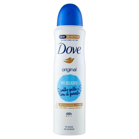 Dove 48h Deospray Delicare 0% Alkohol Antitranspirant - 5 Lufterfrischer je 5x 150ml Original italienisch