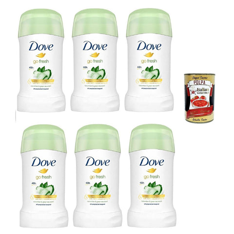 Dove Deodorante Stick Gurken und Grüntee mit Feuchtigkeitscreme,Deodorant 48h Deo 6x 40 ml italienisch Original