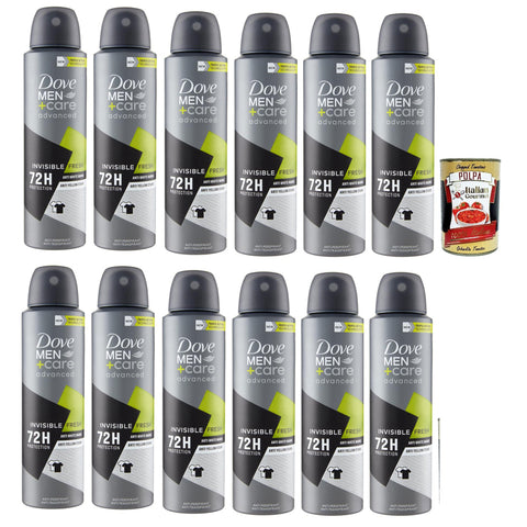 Dove Men care advanced Invisible Fresh Anti-Perspirant Deo für Männer mit 1 4 Feuchtigkeitscreme hautfreundliche Formel 72 Stunden 12x150 ml italienisch