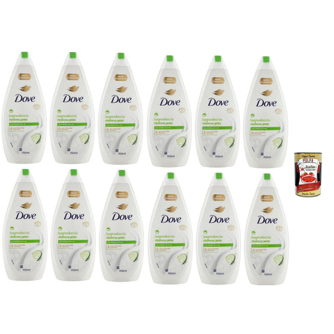 Dove bagnodoccia Rinfrescante mit Gurken und grüner Tee, Schaumbäder Bades bath shower foam, Weichheit und Pflege 12x 700 ml italienisch Original