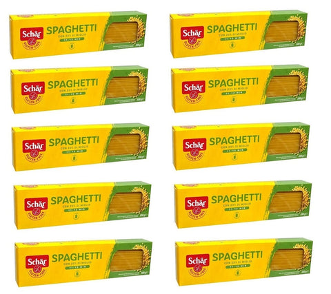 Dr. Schär Kurze Pasta 10x SCHÄR Senza Glutine Spaghetti Glutenfrei Pasta mit 20% Hirse 500g 8008698005774