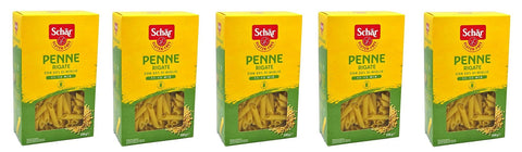 Dr. Schär Kurze Pasta 5x SCHÄR Senza Glutine Penne Rigate Glutenfrei Pasta mit 20% Hirse 500g 8008698005880