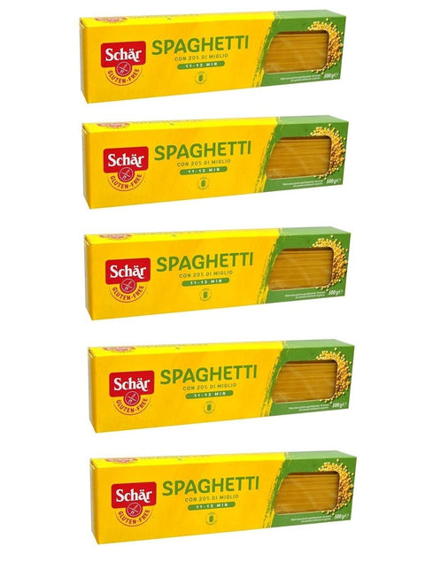 Schar SCHÄR Senza Glutine Spaghetti Glutenfrei Pasta mit 20% Hirse 500g 5x Original italienisch