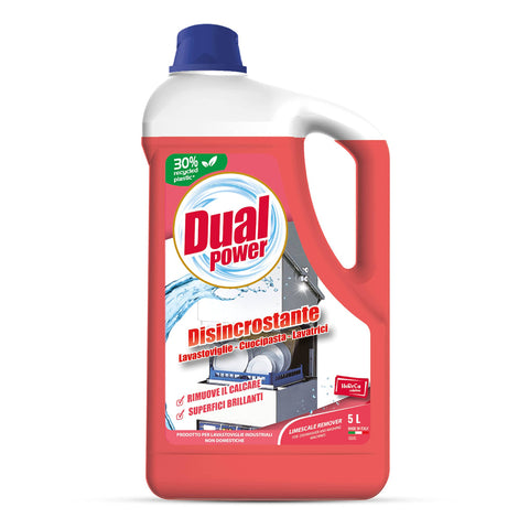 Dual Power Haccp Entkalker für Spülmaschine, Waschmaschinen und Industrie Nudelkocher 1x5000ml Original italienisch Zutat