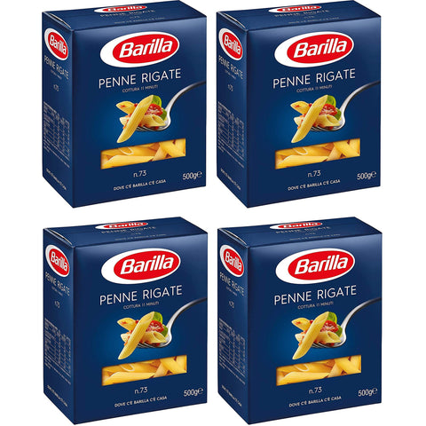 Ducomi Barilla Penne Rigate 2 Kg - Grießnudeln mit Hochwertigen Zutaten, um Immer gut zu Sein - Tägliche unwiderstehliche Güte - Packung 2 kg - (Penne Rigate) 4 x 500 g Original italienisch