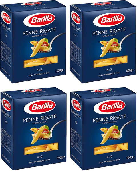 Ducomi Internationale Nudeln Barilla Penne Rigate 2 Kg - Grießnudeln mit Hochwertigen Zutaten, um Immer gut zu Sein - Tägliche unwiderstehliche Güte - Packung 2 kg - 4 x 500 g (Penne Rigate)
