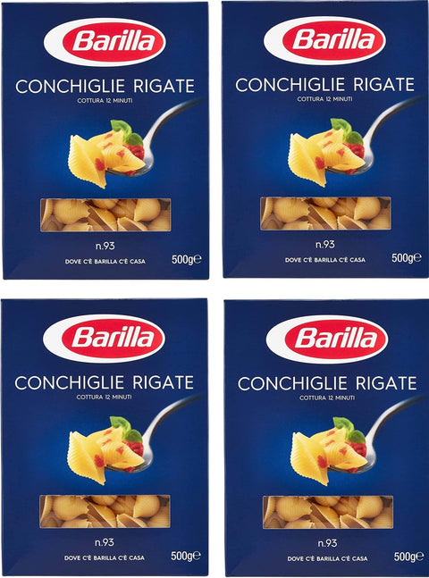 Ducomi Kurze Pasta Barilla Conchiglie Rigate 2 Kg - Grießnudeln mit Hochwertigen Zutaten, um Immer gut zu Sein - Tägliche unwiderstehliche Güte - Packung 2 kg - 4 x 500 g (Conchiglie Rigate)