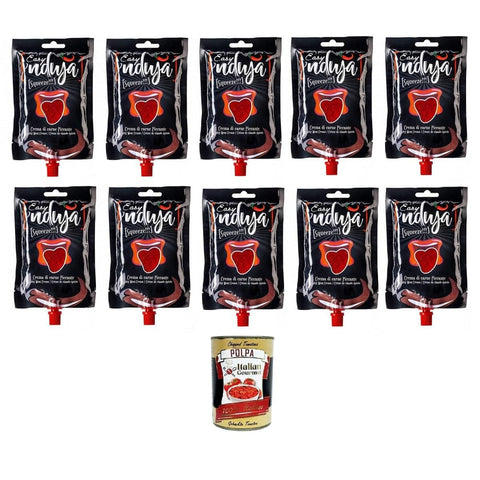 Easy Koch- & Backzutaten Easy ‘Nduja Squeeze Würzige Fleischcreme 10x200gr Original italienisch inkl. Italian Gourmet Polpa 400g 8032804040014