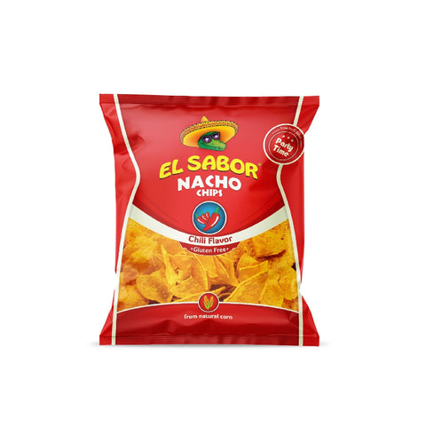 El Sabor Abgepackte Gebäckstücke El Sabor Nacho Chili Flavor Nacho Chili Geschmack 18 x 100g 5202175001034