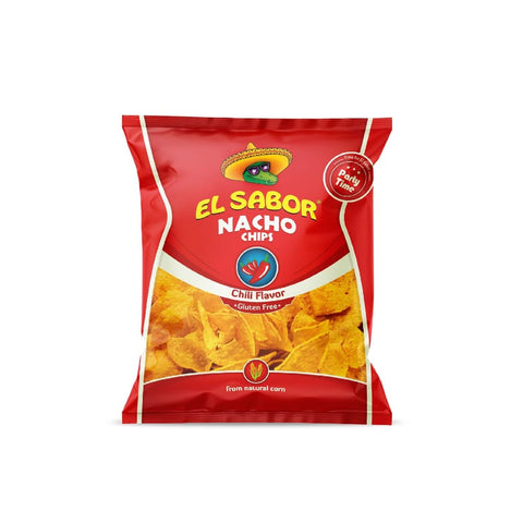El Sabor Abgepackte Gebäckstücke El Sabor Nacho Chili Flavor Nacho Chili Geschmack 18 x 100g 5202175001034