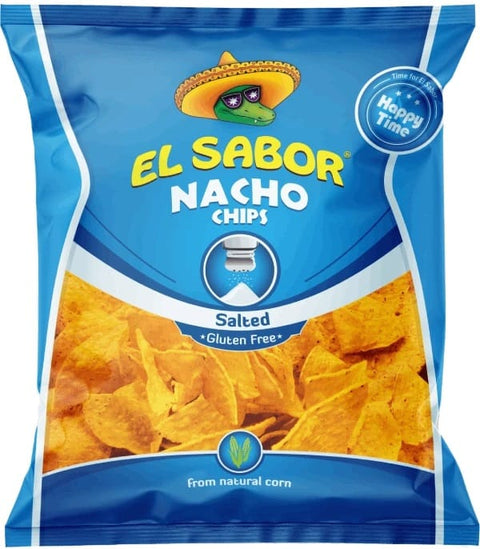 El Sabor Abgepackte Gebäckstücke El Sabor Nacho Natural Flavor Natürlicher Geschmack 18x 100 gr Abgepackte Gebäckstücke italienisch Original 5202175001096