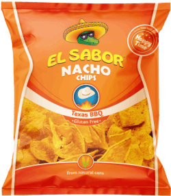 El Sabor Abgepackte Gebäckstücke El Sabor Texas BBQ Nachos –18 x 100 g BBQ-Chips 5202175001652