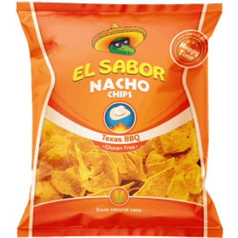 El Sabor Abgepackte Gebäckstücke El Sabor Texas BBQ Nachos –18 x 100 g BBQ-Chips 5202175001652