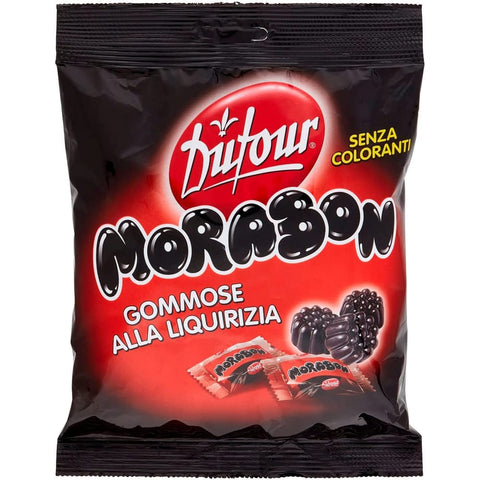 Elah Fruchtgummis Elah Dufour Morabon Gummibonbon mit natürlichem Süßholzextrakt 150 g Fruchtgummis italienisch Original 8004610113565