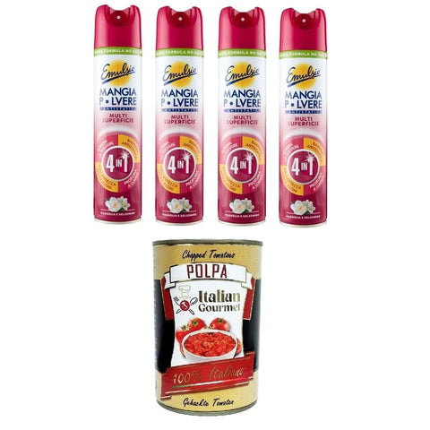Emulsio Mangia Pulver, das Multi Surface Antistatikum 4 in 1, Magnolie und Jasmin 4x300ml Original italienisch Haushalt