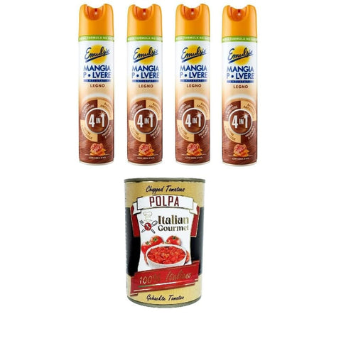 Emulsio Mangia Allzweckreiniger Emulsio Mangia Pulver für Holz, antistatisch, 4 in 1, 4x300 ml Allzweckreiniger italienisch Original 8032804040014