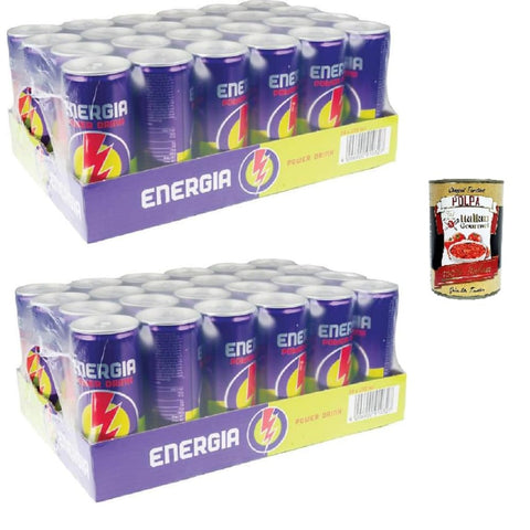 Energia Energy Drinks Energia Power Drink Kohlensäurehaltiges Getränk mit Taurin und 6 Vitaminen 48x250 ml Energy Drinks italienisch Original 90167515