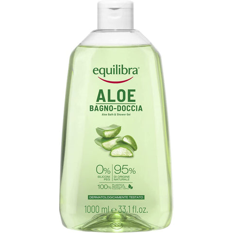 Equilibra Corpo, Aloe Body Wash, zarte Körperwäsche mit reinigender und feuchtigkeitsspendender Wirkung mit Tensiden pflanzlichen Ursprungs und Aloe Vera, 1000 ml italienisch Original