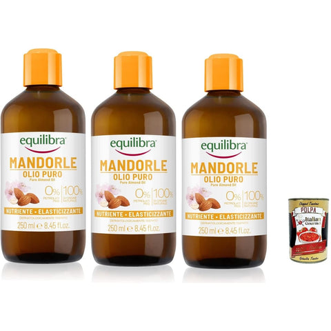 Equilibra Massageöle Equilibra Corpo reines Mandelöl Süßmandelöl schützend pflegend und elastisch machend 3x 250 ml italienisch Original 8000137011261