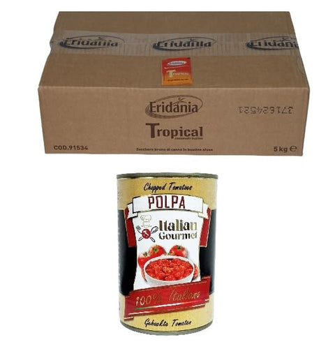 Eridania ZUCCHERO DI CANNA BUSTINE ROHRZUCKERBEUTEL 5 KG italienisch Original
