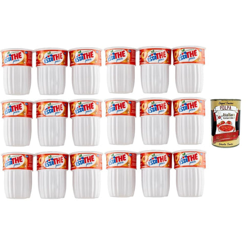 Estathe Eistee Estathe Eistee Pfirsich The' Pesca Einweg PET-Flasche 18x 20cl Tea The Erfrischungsgetränk, peach iced tea Original italienisch inkl. Italian Gourmet Polpa 400g 80050803