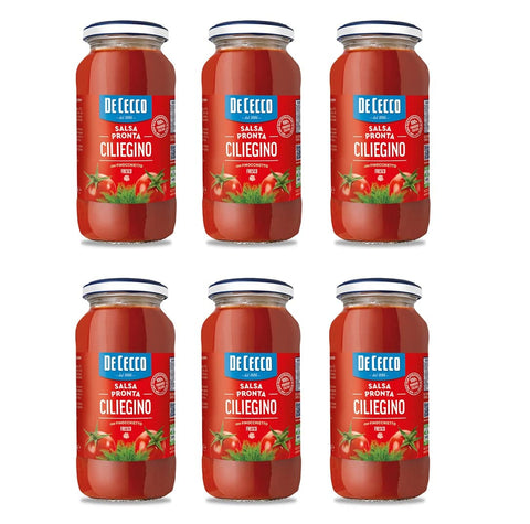 F.lli De Cecco Pastasaucen 6x De Cecco Salsa Pronta Ciliegino con Finocchietto Fresco Tomatensauce Fertigsauce mit Frischem Fenchel 300g 8001250015341