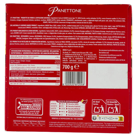 Bistefani Panettone ricco di uvetta e canditi reich an Rosinen und kandierten Früchten, 700 g