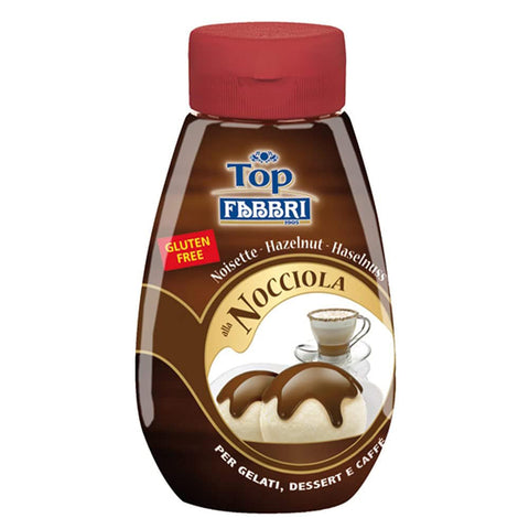 Fabbri Topping Nocciola Haselnuss sauce für Eis, Desserts und Kaffee Gluten frei gebrauchsfertige Sauce Dessertsaucen 6x225g Original italienisch