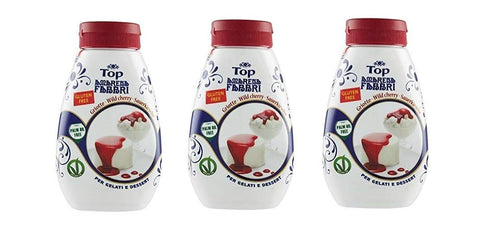 Fabbri Dessertsaucen 3x Fabbri gourmet sauce Topping Amarena schwarze Kirsche 225g Amarena süße Sauce zum Garnieren und Abdecken von Eis und Desserts