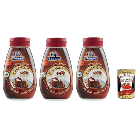 Fabbri Sirupe Fabbri Topping Caramello süße Karamellsauce für Eis Desserts und Kaffee Gluten-frei gebrauchsfertige Sauce dessertsaucen 3x225 g italienisch Original Pastasauce 80644064