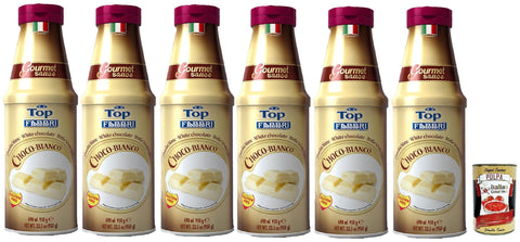 Fabbri Topping sauce Cioccolato Bianco, Weiße Schokolade für Eis, Desserts und Kaffee 6x 950 g Gluten frei gebrauchsfertige Sauce italienisch Original