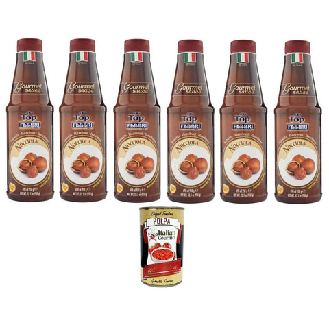 Fabbri Topping Verzierungen Fabbri Topping Gourment Sauce Nocciola Topping Gourmet-Sauce Haselnuss 6x950 g italienisch Original Pastasauce + kostenlos polpa 400 g 8032804040014