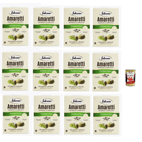 Falcone Amaretti Morbidi d´Abruzzo al pistacchio 'Amaretti Pistachio', Traditionelle italienische Kekse 12x170g Original italienisch