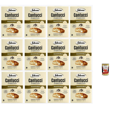 Falcone Cantucci alla Mandorla, Mandelgebäck aus Italien, Keks mit Mandeln, insgesamt Gebäckstücke, 12x 200 g italienisch Original