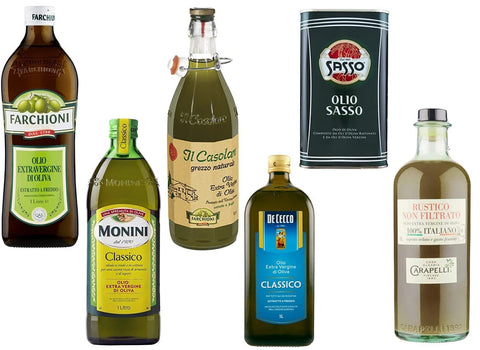 Farchioni Öl Italian Extra Natives Olivenöl nativ olio extravergine di oliva Testpaket De Cecco Carapelli Farchioni Sasso Monini 6x 1lt 8007153008091