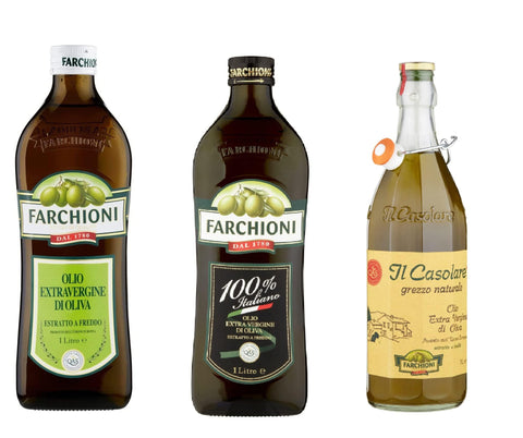 Farchioni Öl Testpaket Farchooni Speiseöl Olio Extra Vergine Di Oliva Classico 100% italiano Casolare Extra Natives Olivenöl 100% Italienisches Öl 8007153001177