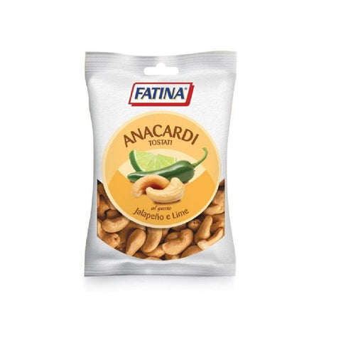 Fatina Geschälte Walnüsse Fatina anacardi tostati al gusto di jalapeno e lime geröstete Cashewnüsse mit Jalapeno- und Limettengeschmack 11x70gr 8003435009121