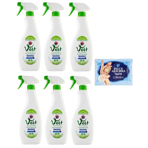 Felce Azzurra 6er Pack Chanteclair Vert Ecodetergente Bagno Anticalcare, Ökowaschmittel Anti Kalk Badreiniger 1x500ml Original italienisch Pflege